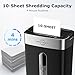 Bonsen 10-Sheet Cross Cut Paper Shredder for Home Office, P-4, Portable Handle, 4 Gallons Bin, Paper and Credit Card Shredder, Black (S3201 New Version)