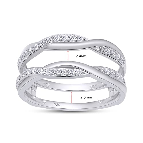 SAVEARTH DIAMONDS 1/4 ct t.w Round Cut Lab Created Moissanite Diamond Criss Cross Infinity Ring Guard Enhancer For Women In 14K Gold Over Sterling Silver (D Color, VVS1 Clarity 0.25 Cttw)4