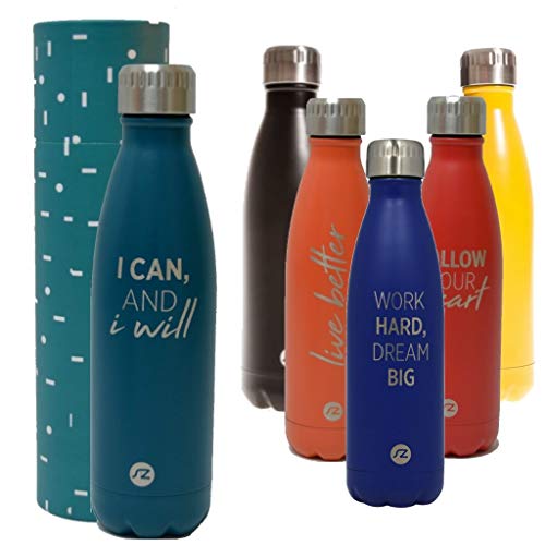 Sternitz Botella de Agua Hydra Acero Inoxidable con Aislamiento al vacio. Mantiene Tus Bebidas frías por 24 Horas y Calientes por 12 Horas. Water Bottle (Harbour Blue)