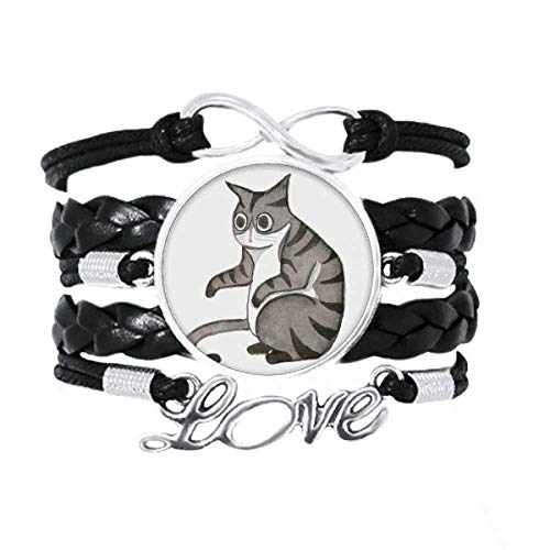 Bracelet chat miaoji en cuir et aquarelle le cadeau d'amour parfait pour passionnés de félins