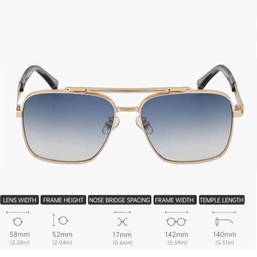 bullabulling Square Pilot Sunglasses for Men and Women Fashion Metal Vintage Gradient Shades Sunglasses UV400 Protection4