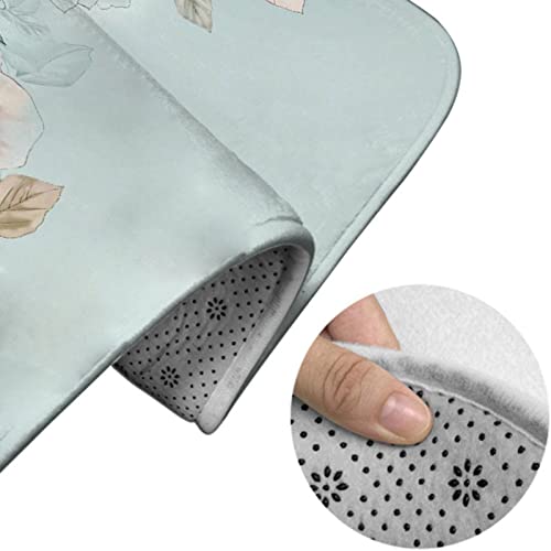 Badezimmerteppich-Set, 3-teilig, Blumen-Schmetterlings-Himmelsblumen, waschbare Badeteppiche, rutschfest, mit Rückenpolster, Konturteppich und Toilettendeckelbezug – Bild 5