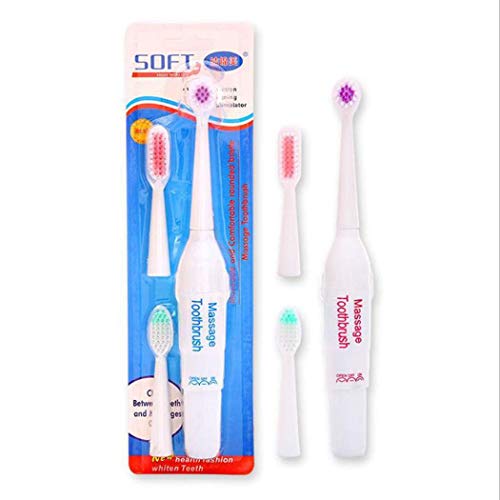 Susens Portable Battery Operated Electric Massage Toothbrush with 3 Brush Heads S Electric Toothbrushes