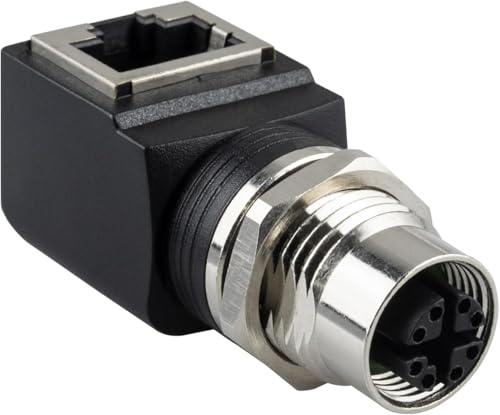 Lonlonty Adaptateur RJ45 vers M12 X Code 8 Broches Cat6/Cat5, M12 Femelle vers RJ45 Femelle X-Code IP68 Adaptateur Ethernet Industriel blindé pour capteur de caméra Industrielle Basler