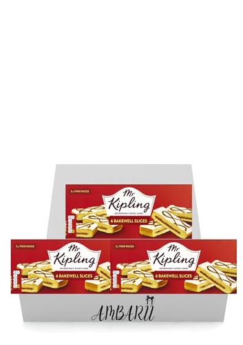 AMBARII Mr Kipling Bakewell Slices, Traditional British Cake, 6 Slices
