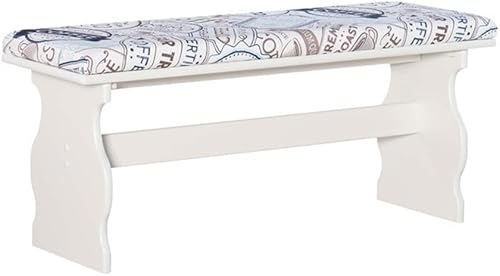 Miniatura 7 de Riverbay Furniture Juego de comedor de esquina tapizado de madera y tela de transición con mesa, banco y unidad de esquina, requiere montaje alguno,