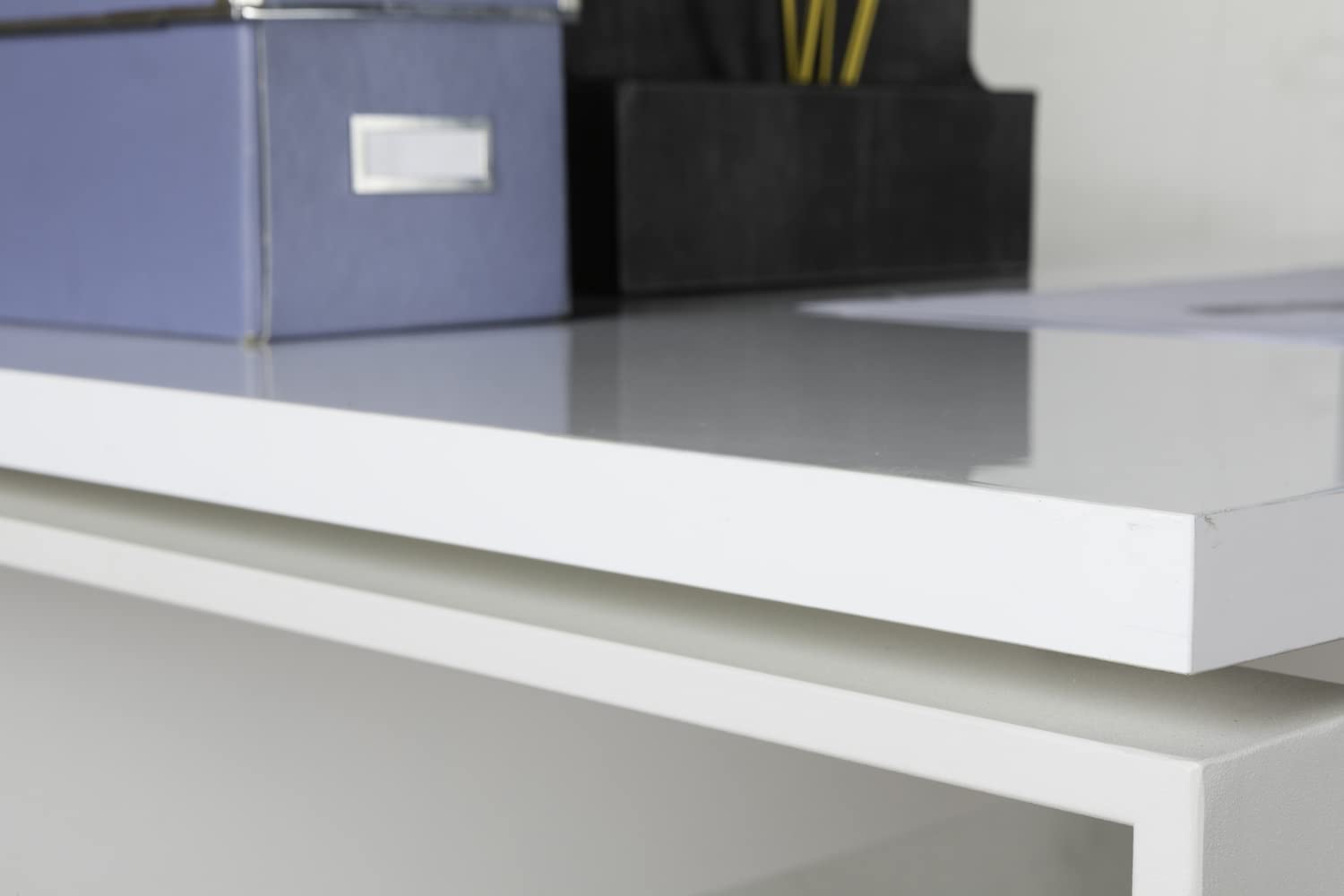Composad | Scrivania della Linea DISEGNO, Scrivania Angolare, Scrivania PC ad Angolo, (LxAxP) 170x74,50x80+90 cm, Colore Bianco Laccato, per ufficio, Studio, Made in Italy