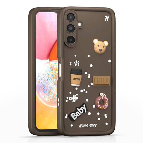 Image of Amazon Basic Back Cover for Samsung Galaxy A14 4G / A14 5G | Cute Fun Cartoon 3D Bear Silicone Full Body Protection Bumper Cover (Brown)