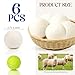 Wool Dryer Balls, New Zealand Dryer Balls Laundry Reusable Reduce Static Cling, Dryer Ball to Reduce Wrinkles & Shorten Drying Time, Drying Balls Fabric Softener Ball for Laundry（Pack of 6)