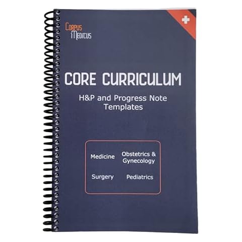 Core Curriculum: H&P and Progress Notebook, 105 Medical Templates [Pocket Medical Notebook for Students] Cover