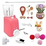 Moulin À Tricoter Automatique, Tricotin Électrique Charge USB Machine À Tricoter, Machine À Crochet Automatique, Pour Poignées De Sacs, Pour amateurs et débutants en DIY (rose)