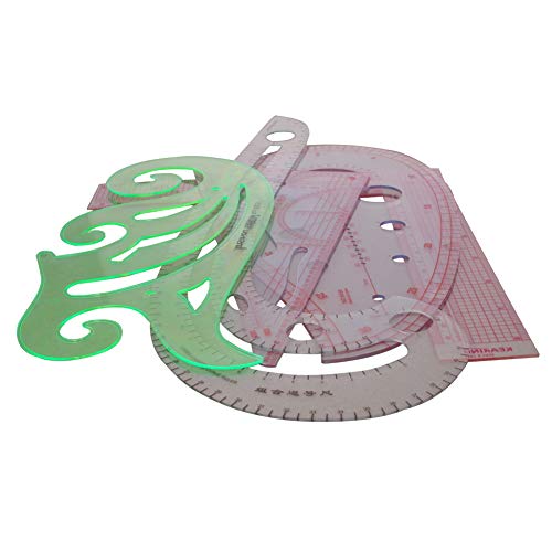 Utoolmart 雲型定規 カーブルーラー 曲線ルーラー プラスチック製 1セット 経済的な5ピース クラフト 定規 テープ メジャー DIYソーイング用品 カーブ定規 プラスチックファッションルーラー フォームカーブ フレンチカーブ 測定 フレキシブルカーブルーラー 図面測定ツール ソフトプラスチックテープ メジャールーラー