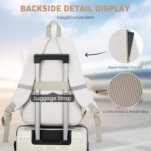 Image of WINDARS School Backpack with Lunch Box for Teen Girls, Cute College Backpacks for Women Students Aesthetic Bookbag Large 15.6 Inch Laptop Bag Middle School Travel Back Pack (Green Beige-3 Pcs)