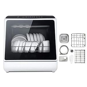 Tafelvaatwasser Compact met 6 couverts Rek Vrijstaande vaatwasser Installatievrij 360° en spray 75 Hoge temperatuur