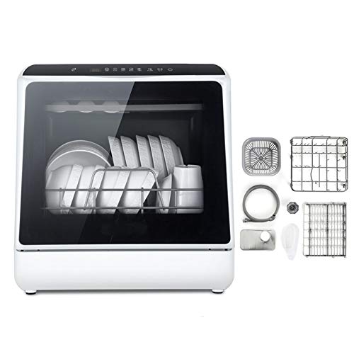 Tafelvaatwasser Compact met 6 couverts Rek Vrijstaande vaatwasser Installatievrij 360° en spray 75 Hoge temperatuur