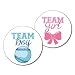 36 2.5-inch Baseball and Bow Stickers - Team Boy and Girl Gender Reveal Party Labels