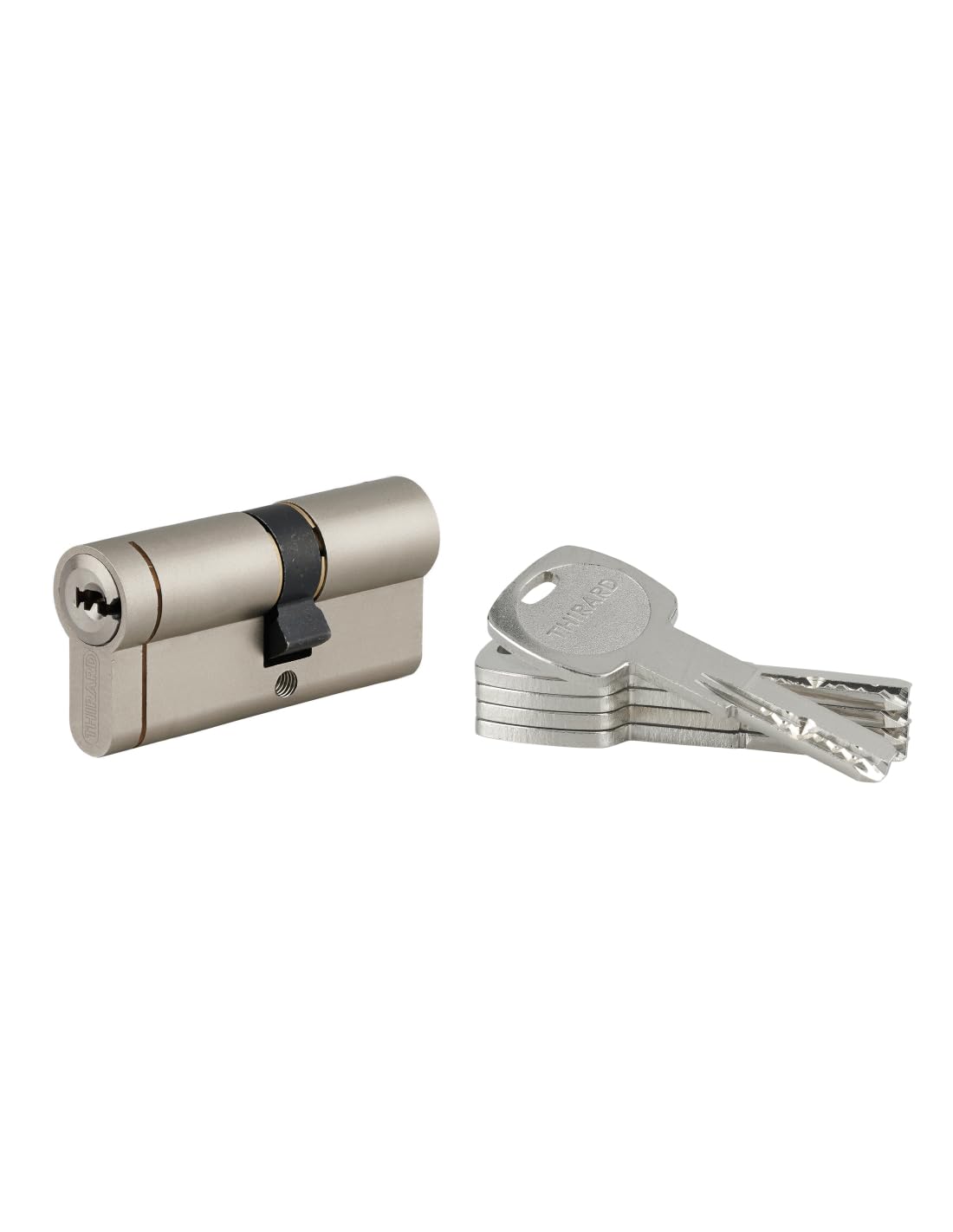 Lock Cylinder 30 x 40 mm Transit 1, Nickel Finish Security System, for Entrance Door, Made in France