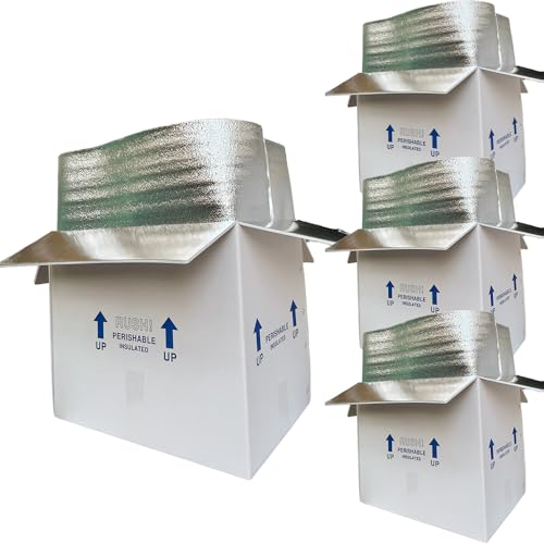 Rnisda 19x12x16'' Insulated Shipping Boxes with Bag Liners, Styrofoam Cold Mailer, Foam Cooler Containers, for Mailing Packaging Frozen Food, Perishable Fruit, and More (4 Pack)