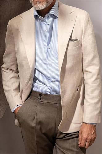 Men's Linen Suit Jacket for Men Casual Linen Blazers for Men Summer Wear Sports Coats Linen Suit Blazer for Wedding Party2