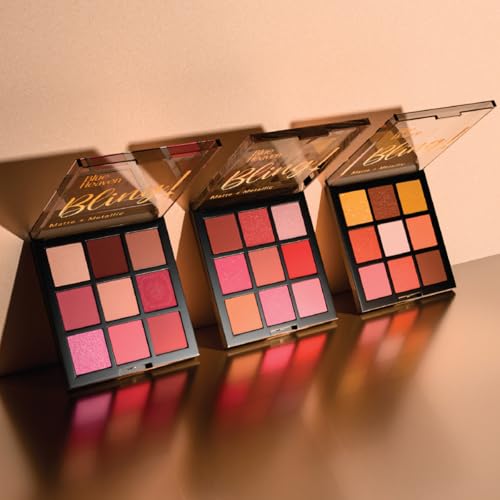 Image of Blue Heaven Bling 9 in 1 Eyeshadow Palette | Highly Pigmented and Easily Blendable Eye Makeup | Matte & Metallic Shades | Long Lasting and Lightweight | Sunset Warmth, 9g