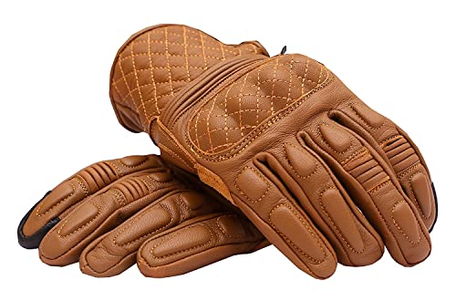 Image of Yamaha Leather Bike Riding Gloves (XL Size, Brown) Y6ABRWLEXL21