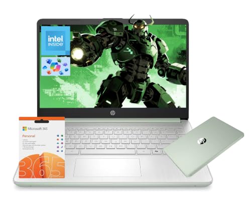Image of HP 14 inch AI-Ready-Laptop for Students Home Office, Copilot AI Intel N150 up to 3.6GHz, 4GB RAM 128GB UFS, Windows 11 office-365 1-Y, WiFi6 USB-C HDMI