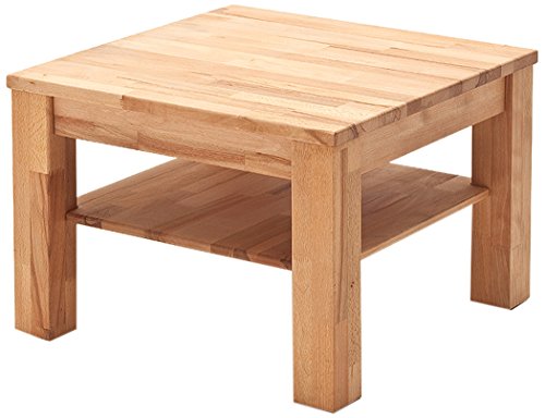 Robas Lund, Table basse, Table Salon, Table d'appoint, Paul, Coeur d'hêtre massif, 65 x 65 x 45 cm Cover