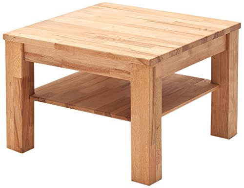 Robas Lund Couchtisch Massivholz Beistelltisch Wohnzimmertisch Kernbuche, Paul BxHxT 65 x 45 x 65 cm