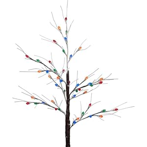 Northlightledlightedfrostedchristmastwigtree4brownmulticolorlights  Urban Country Home Decor Northlight led lighted frosted christmas twig tree 4 brown multi color lights  urban country home decor