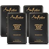 SheaMoisture African Black Soap, 8 Ounces, Pack of 4