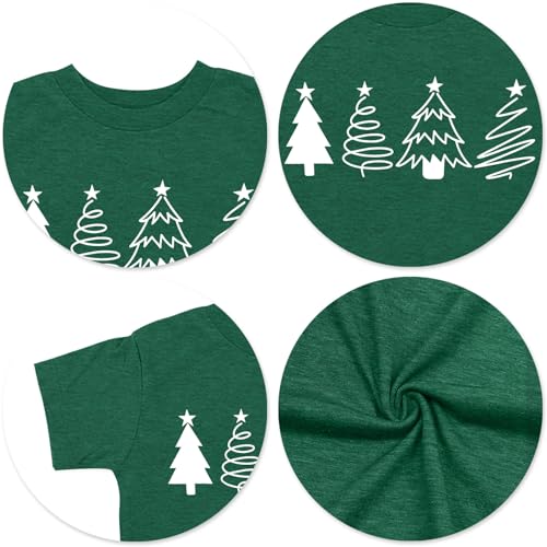 Image of Christmas Tree Shirt for Toddler Boys Girls Merry Christmas T-Shirts Short Sleeve Holiday Tee Xmas Gift Tops