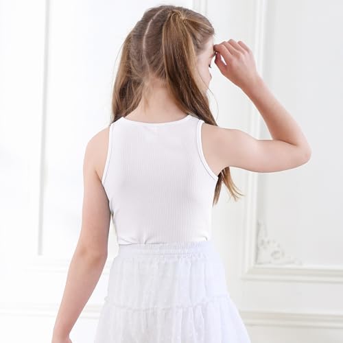 B&GCozy Girls Crop Tops Cute Button Shirt Sleevelss Yoga Dance 6-15 Year2