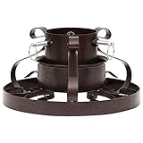 Christbaumständer Antik Kupfer Metall 29x29x15,5 cm mit Wasserbehälter 0,9 L für echten Baum bis 2,1 m stabiler Tannenbaumständer mit Klemme und Kippschutz für Wohnzimmer Advent Terrasse