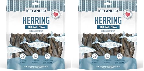 Image of Icelandic+ Whole Fish Herring - 9oz Bag - Dog Treats,Pure Wild-Caught & Air-Dried,Ingredient Snack,Pet Chew,Just The Fish Nothing Else,(Pack of 2)