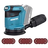 18V Akku Exzenterschleifer Ersatz für Makita DBO180Z, Exzenterschleifer mit 12 Schleifpapierblättern, 360° Schwenkbare Schleifbasis Zum Schleifen und Polieren Von Metall/Holz(ohne Akku)