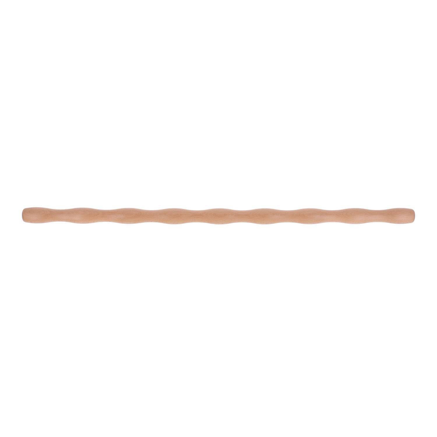 TIBU Barandilla de madera de haya ondulada de 42 mm de diámetro, soporte para pasamanos de acero inoxidable en ángulo, barra de gimynastikstab, varilla ergostica y entrenador de dedos, longitud 100 cm