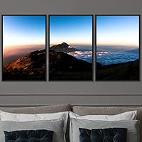 3 Piece Framed Canvas Wall Art Mountain Top Landscape Canvas Prints Home Artwork Decoration for Living Room,Bedroom - 16