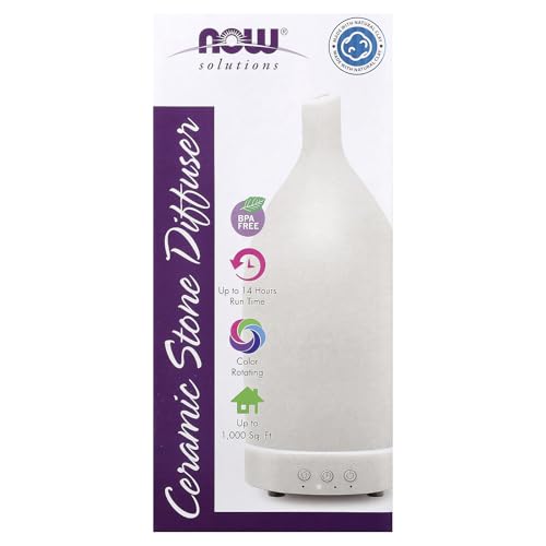 NOW Solutions, Ultrasonic Ceramic Stone Aroma Oil Diffuser, Extremely Quiet