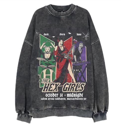 Bellelement Retro The Hex Girls Inspired Sweatshirt Goth Rock Music Shirt M Black