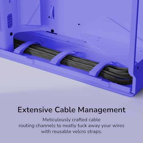 Image of HYTE Y70 Modern Aesthetic Gaming PC Case - Panoramic Glass | High-Airflow Design | Cable Management | Dual Chamber ATX Mid-Tower Chassis | 10 Fan Capacity | Luxury PCIe 4.0 Riser Cable - Taro (Purple)