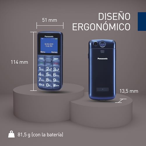 Miniatura 6 de Panasonic KX-TU110EXC 2G, Teléfono Móvil para Mayores, con Botón SOS, Llamada Prioritaria, Teléfono con Botones Grandes, Bluetooth, Linterna, Cámara, Azul