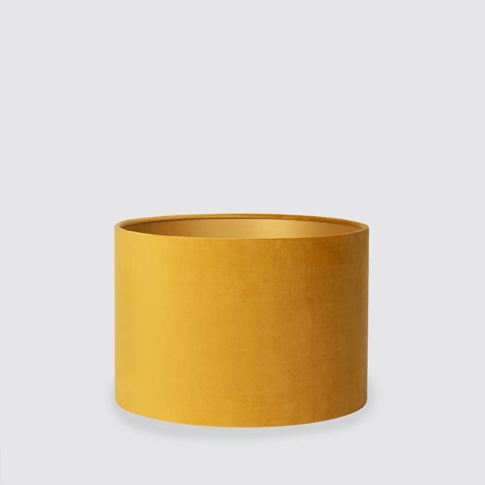 Uniqq Abat-jour velours ocre jaune Ø 35 cm - 20 cm de haut