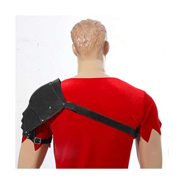 iiniim Herren Kunstleder Body Brust Harness Mittelalterlich Schulterpanzer Gothic Geschirr Steampunk Panzer Rüstung… – Bild 5