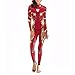 Iron Man Cosplay Bodysuit Mädchen Damen Superhelden Kostüme Verkleidung Outfit Anzug Halloween Karneval Party Einteiler Lycra Spandex Zentai (Farbe: Rot, Größe: S (Brustumfang 76 cm)