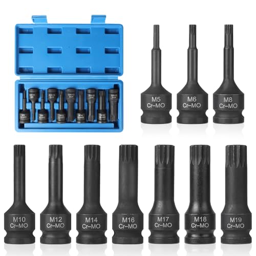 EFUTURETIME 10 Pièces Douille XZN Mâle 1/2', M5, M6, M8, M10, M12, M14, M16, M17, M18, M19, Jeu de...