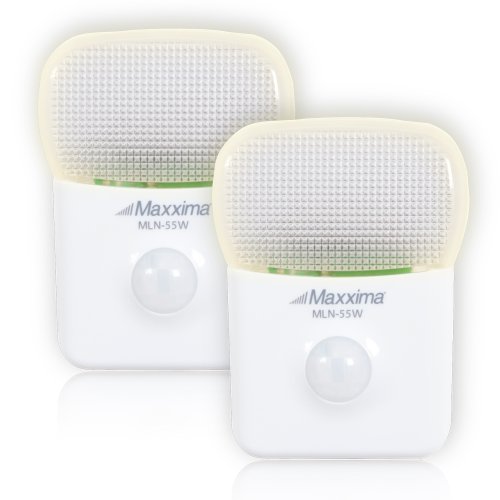 Maxxima MLN-55W LED Motion Activated Night Light with 5 LEDs Warm White (Pack of 2)