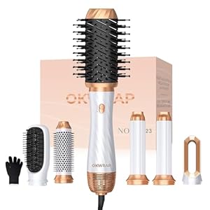 Haarstyler Airstyler Hair Styler 6 In 1 Airbrush Mit Rundbürstenföhn Haarstyler Warmluftbürste föhn Airflow Lockenstab Automatisch, Volumen Föhnbürste,Für Glätten, Trocknen, Volumen, Locken