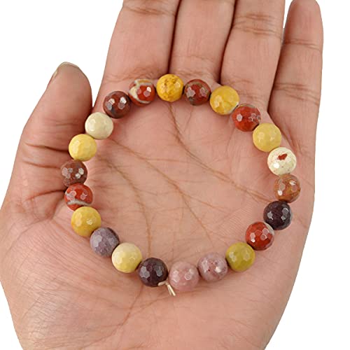 Image of Reiki Crystal Products Natural Crystal Stone 8 mm Faceted Diamond Cut Beads Bracelet for Men & Women | Reiki Charged Gemstone Bracelet | Multiple Stone Variants Available