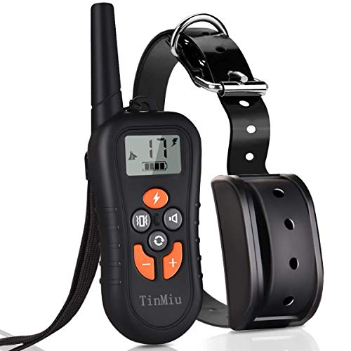 TINMIU Dog Training Collar with 1650Ft Remote, Rechargeable Dog Shock Collar, Waterproof with Light/Beep/Vibration/Shock 4 Modes for Small Medium Large Dogs