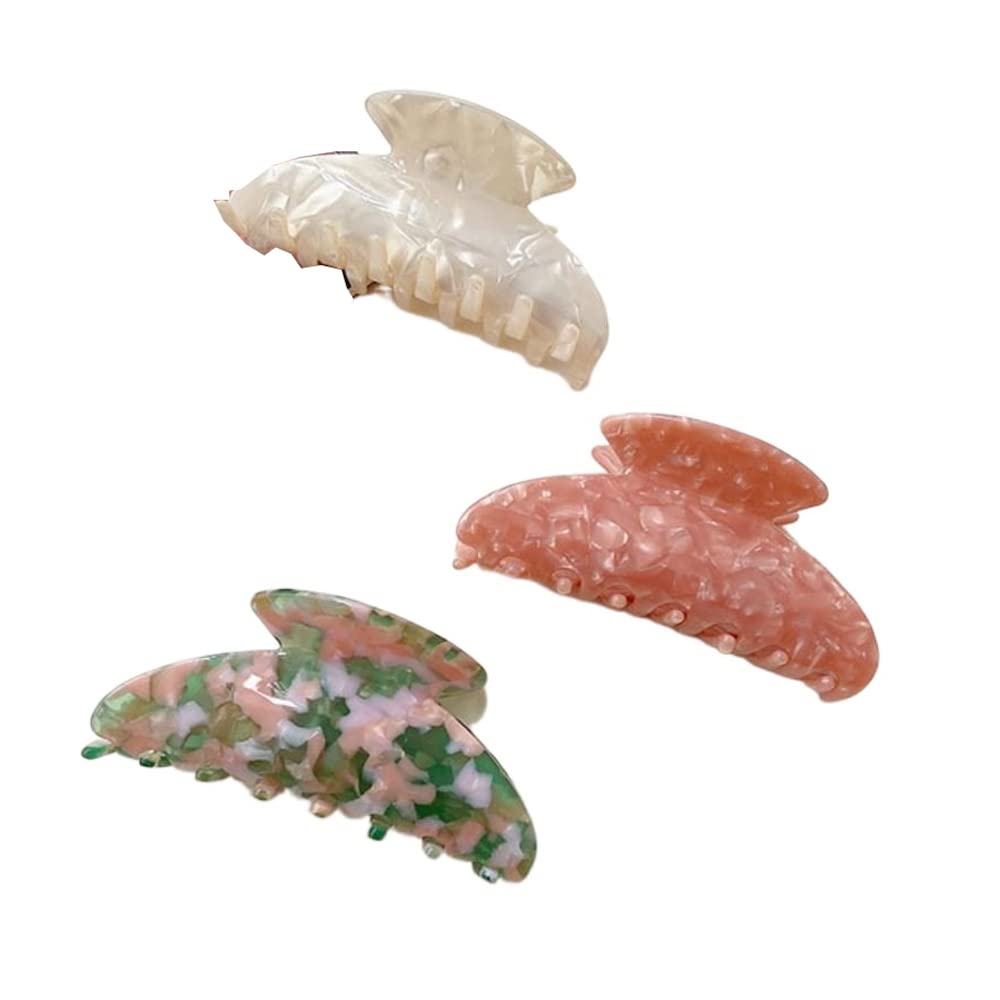 3 PCS Large Hair Claw Clips for Women, Acetate Plate Hair Claw,3.5 Inch Tortoise Shell Hair Clip Barrettes Headwear Hair Accessories